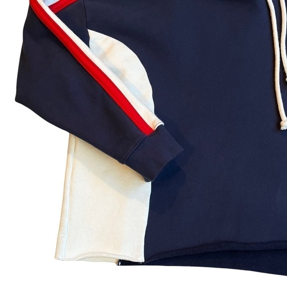 Levis Hoodie Sweatshirt Cropped Color block Navy Red White USA Sporty Size 3XL - Picture 5 of 8